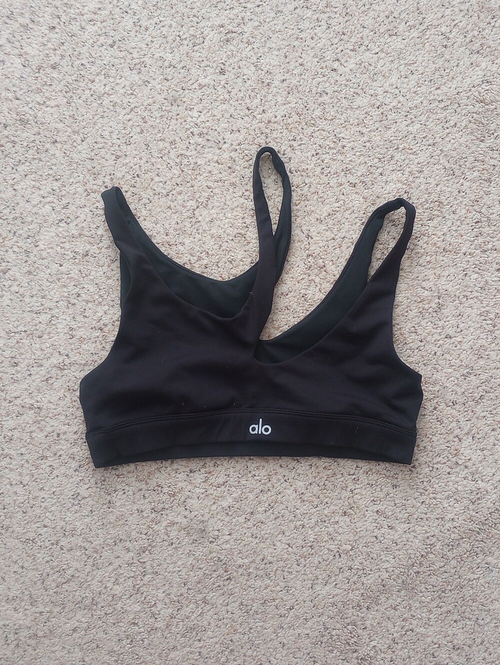 Alo Black Sports Bra Size Small Gym Workout Activewear Pilates Running Yoga